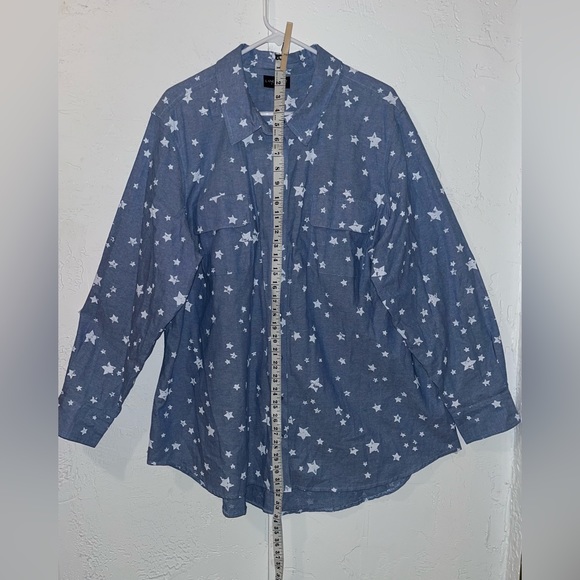 Blue Button Down Shirt with Stars - Picture 4 of 15